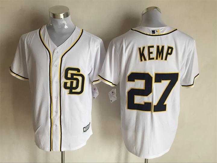 San Diego Padres #27 Matt Kemp White New Cool Base Stitched Baseball Jersey,We sell and wholesale San Diego Padres #27 Matt Kemp White New Cool Base Stitched Baseball Jersey on line form chian!